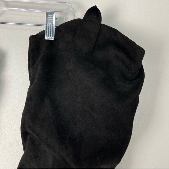 Ashley Stewart Diva Black Vegan Suede Over the Knee Spiked Heel Boots Size 9W - Picture 9 of 14